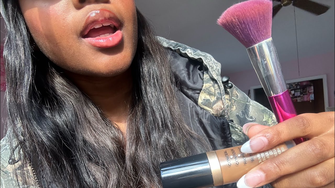 ASMR tapping and doing ur makeup rushed