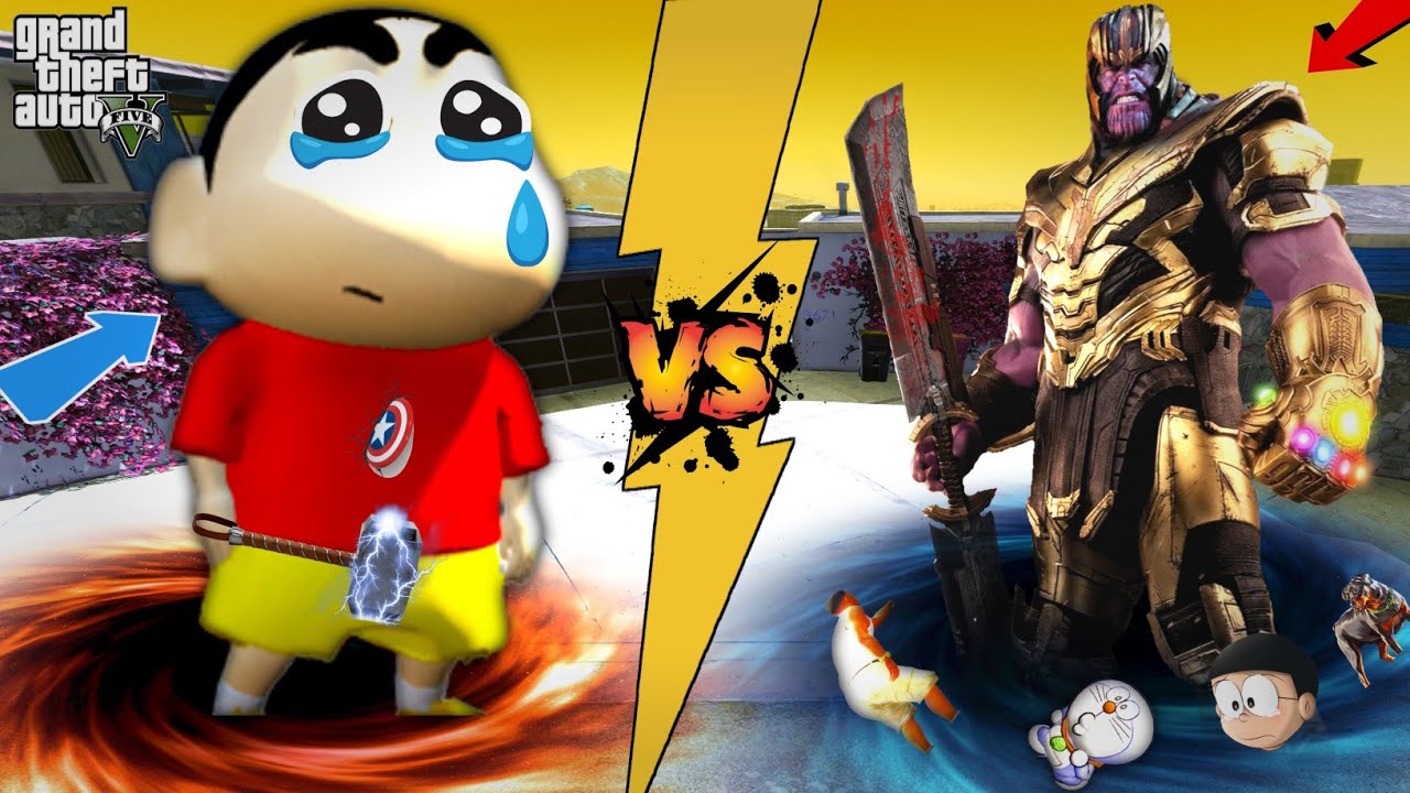 SHINCHAN & FRANKLIN saved DORAEMON Survive & Fight THANOS IN GTA 5