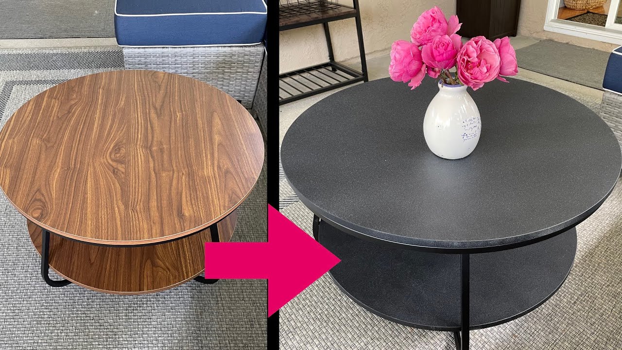 How To Spray Paint Table With Textured Spray - Outdoor Furniture - Rustoleum Multicolored Texture