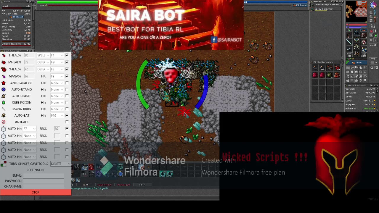 Saira Bot Tibia carnivors  -1  -2