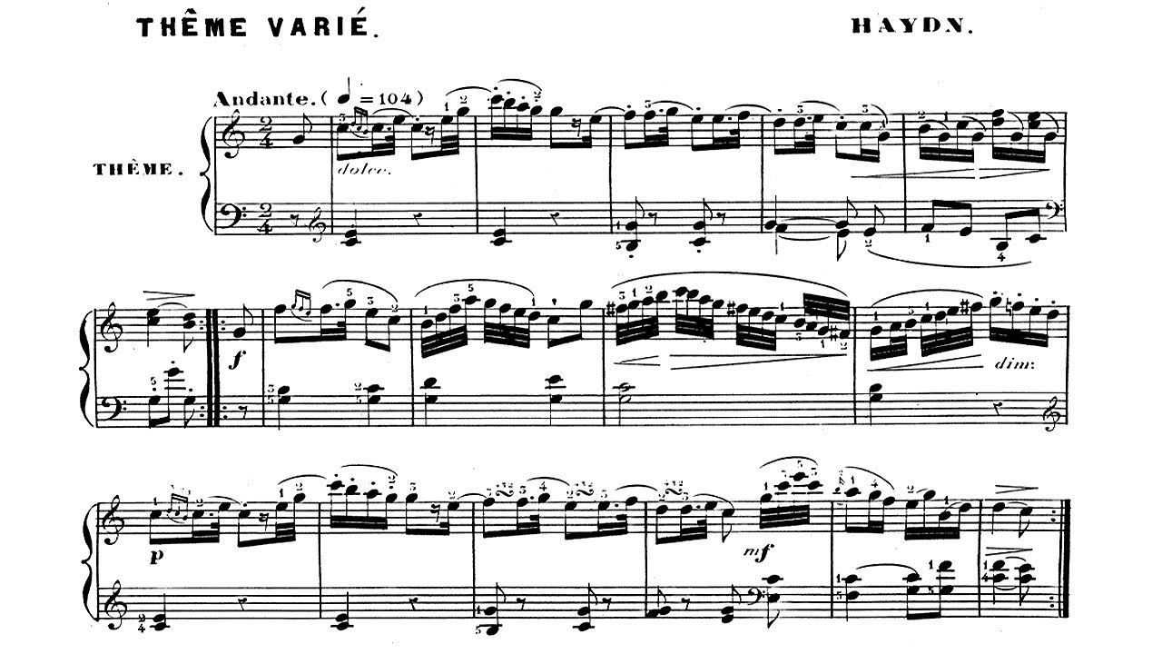 Haydn: Variations in C major, Hob.XVII:5 - Martin Galling, 1959 - VOX SVBX 576
