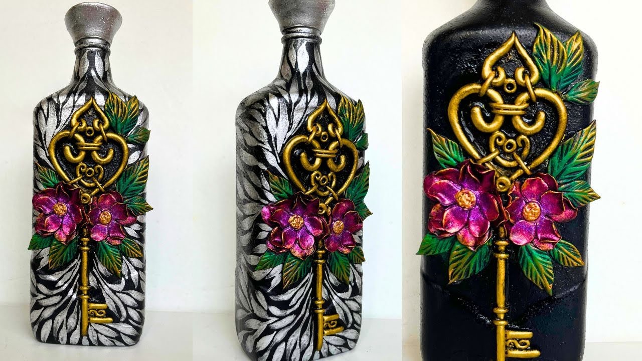 Glass Bottle Vase / Unique DIY