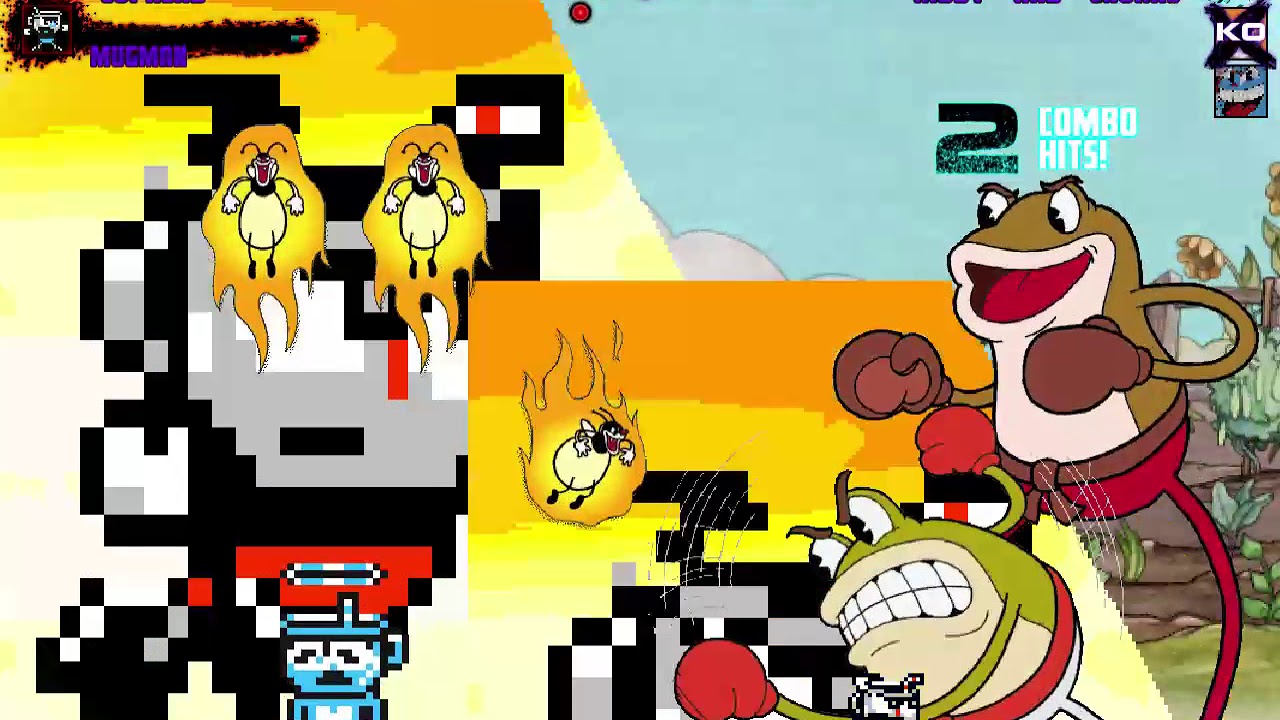 Mugen Request Cuphead & Mugman vs The Root Pack, Ribby and Croaks & Goopy Le Grande