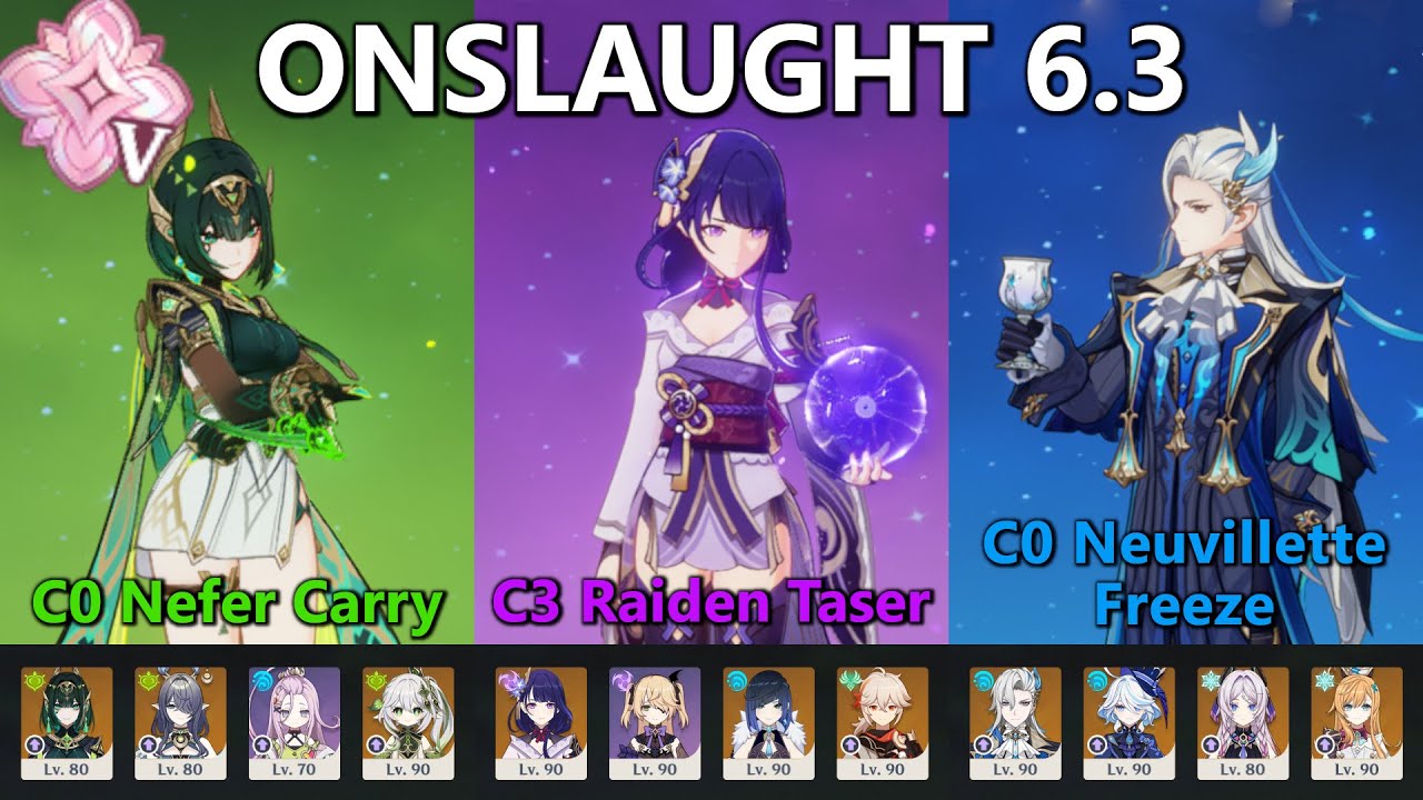 6.3 Stygian Onslaught Diff 5 Clear (Ferarless) || Nefer Carry / Raiden Taser / Neuvillette Freeze