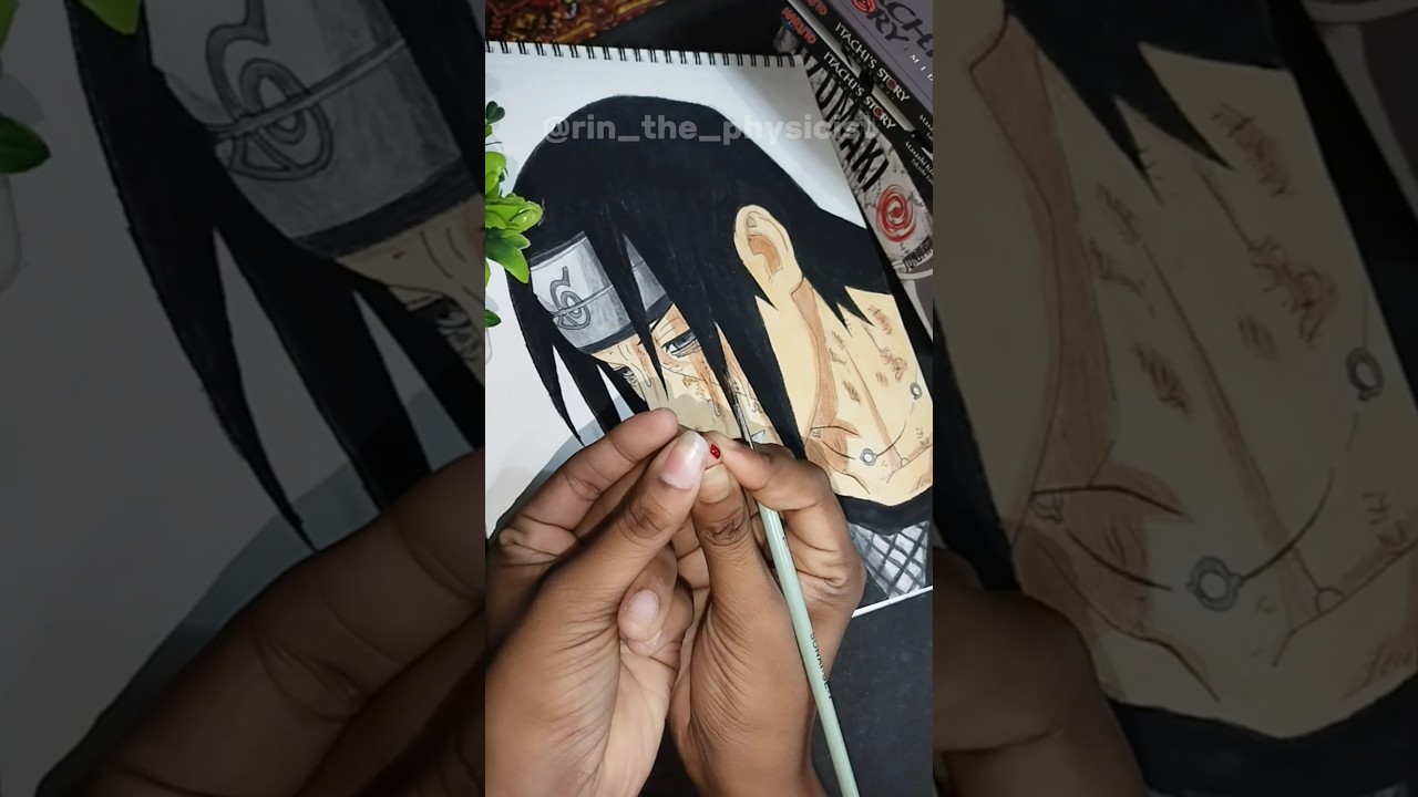 Itachi Blood Art|Itachi's Death Scene Drawing|Naruto Shippuden|Itachi Vs Sasuke #shorts #itachi #art