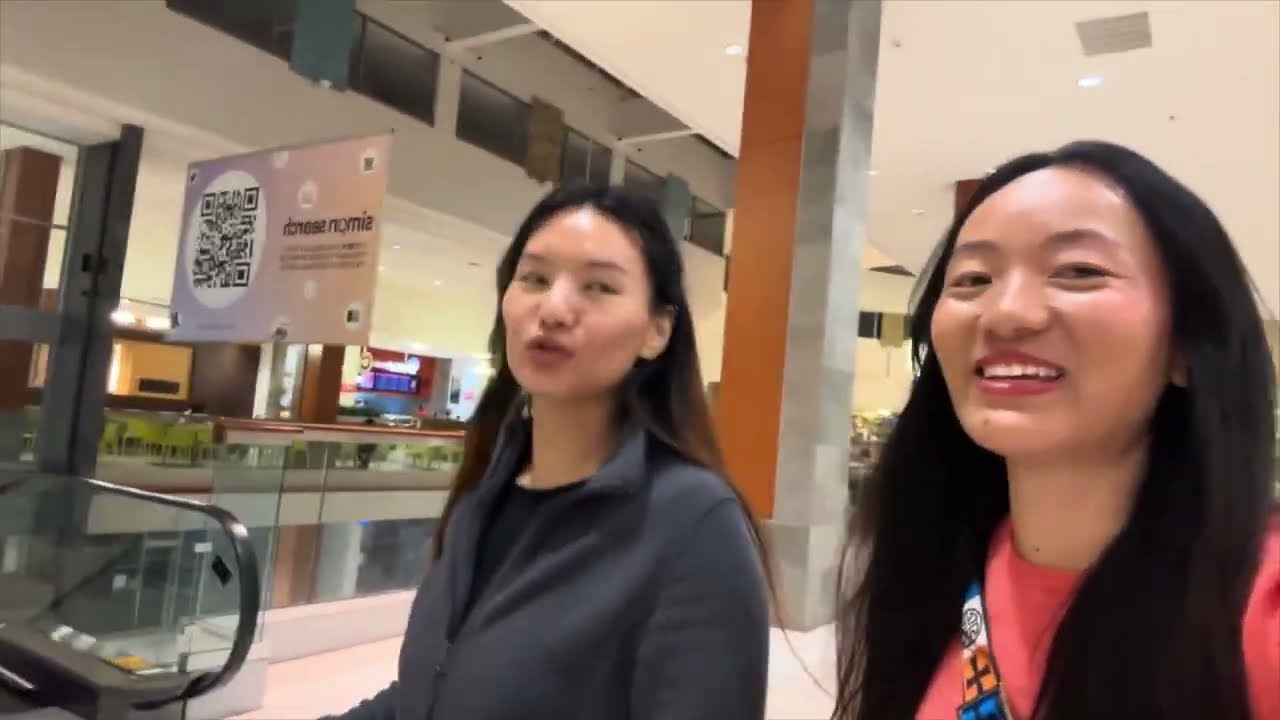 Winter shopping after work and gathering with friends 
