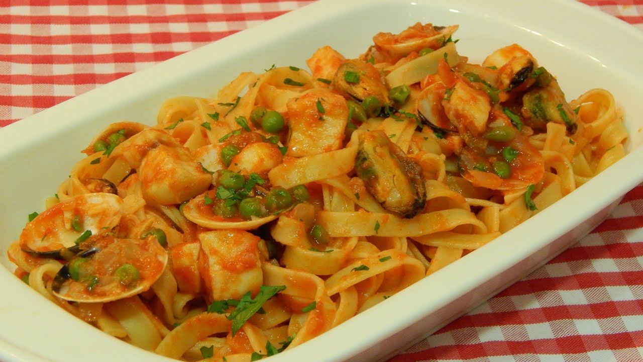 Tallarines a la marinera receta fácil y rápida