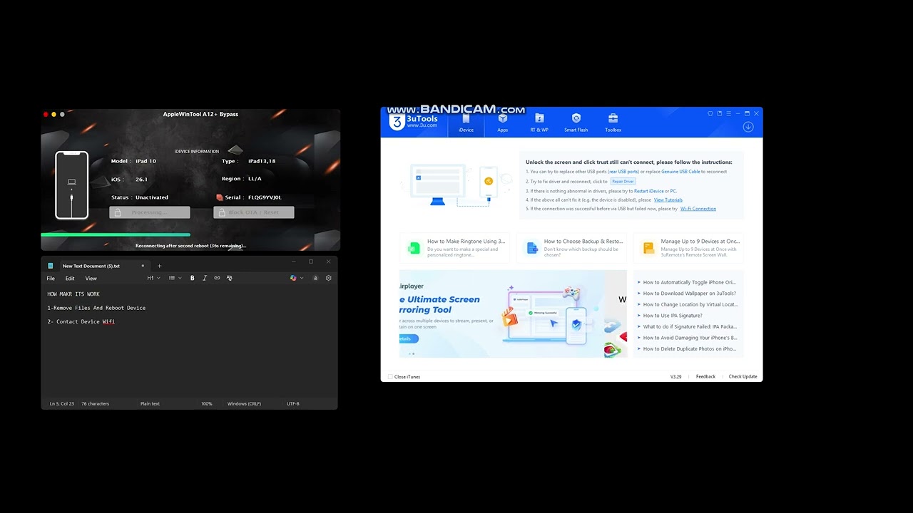 AppleWinTool A12+ Bypass iCloud FREE! ( Need AndroidWinTool License )