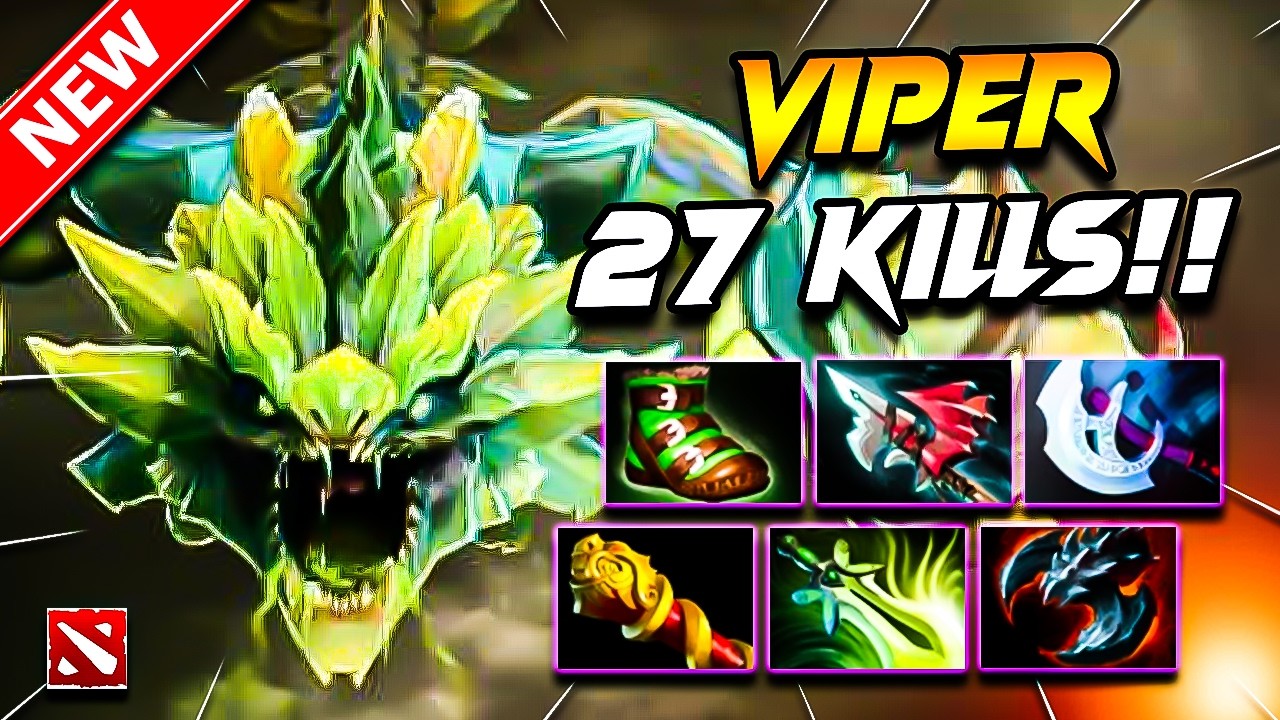Dota 2 VIPER Gameplay | 27 Kill!! VIPER DOTA 2 Gameplay | Viperi Carry Build Pro Gameplay Guide 7.40
