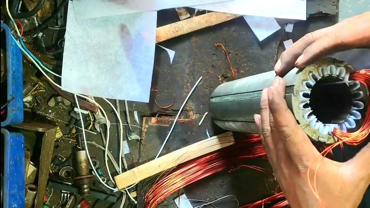 processo Artesanal de rebobinar bomba submersa.