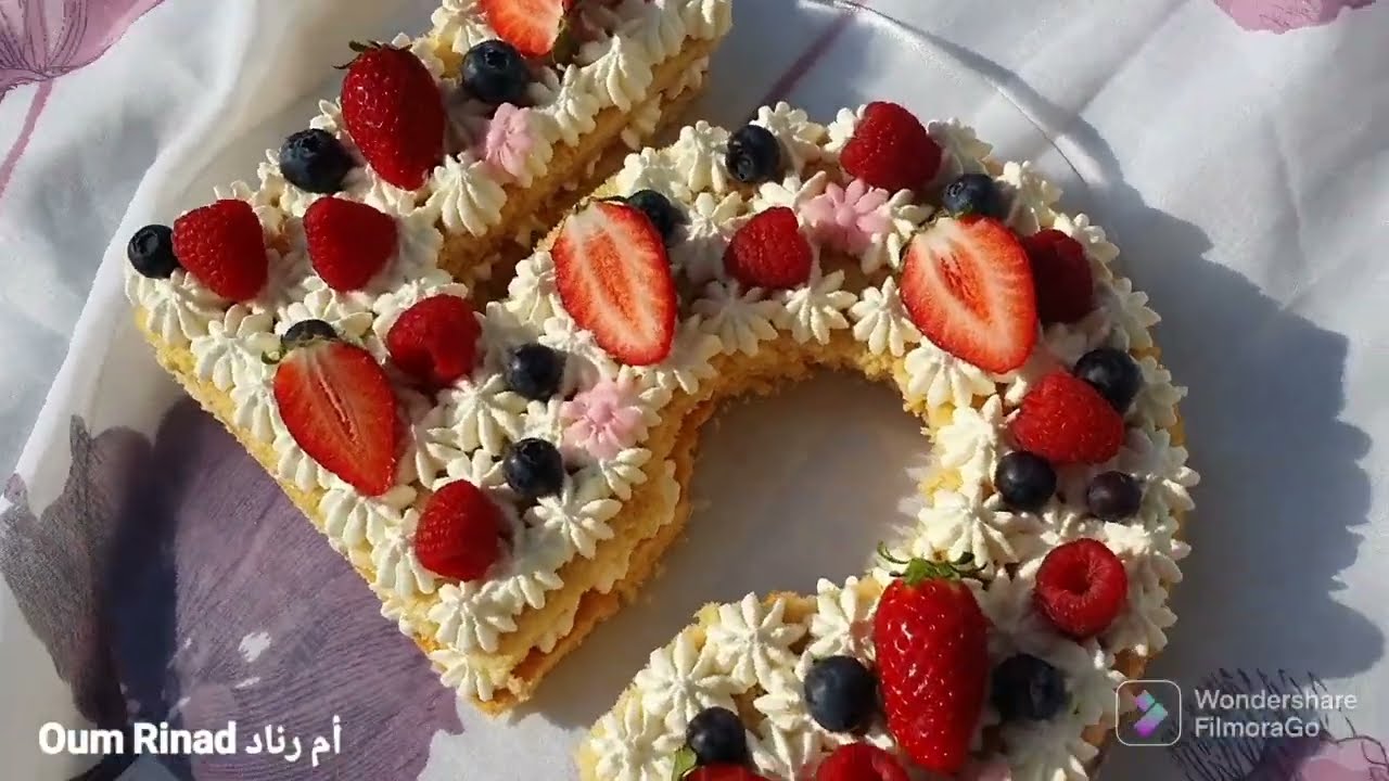 Number cake ou gâteau chiffre  كيك عيد ميلاد على شكل رقم 5 بطريقة سهلة ومبسطة