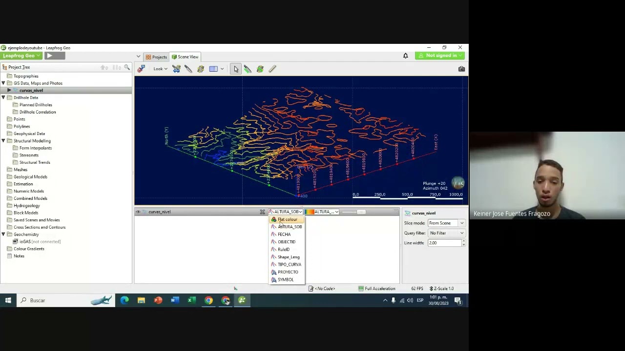 montar curvas de nivel en leapfrog y hacer topografia