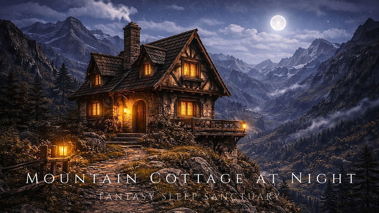 Sleeping in a Medieval Mountain Cottage 🕯️ Deep Sleep Music (3 Hours)