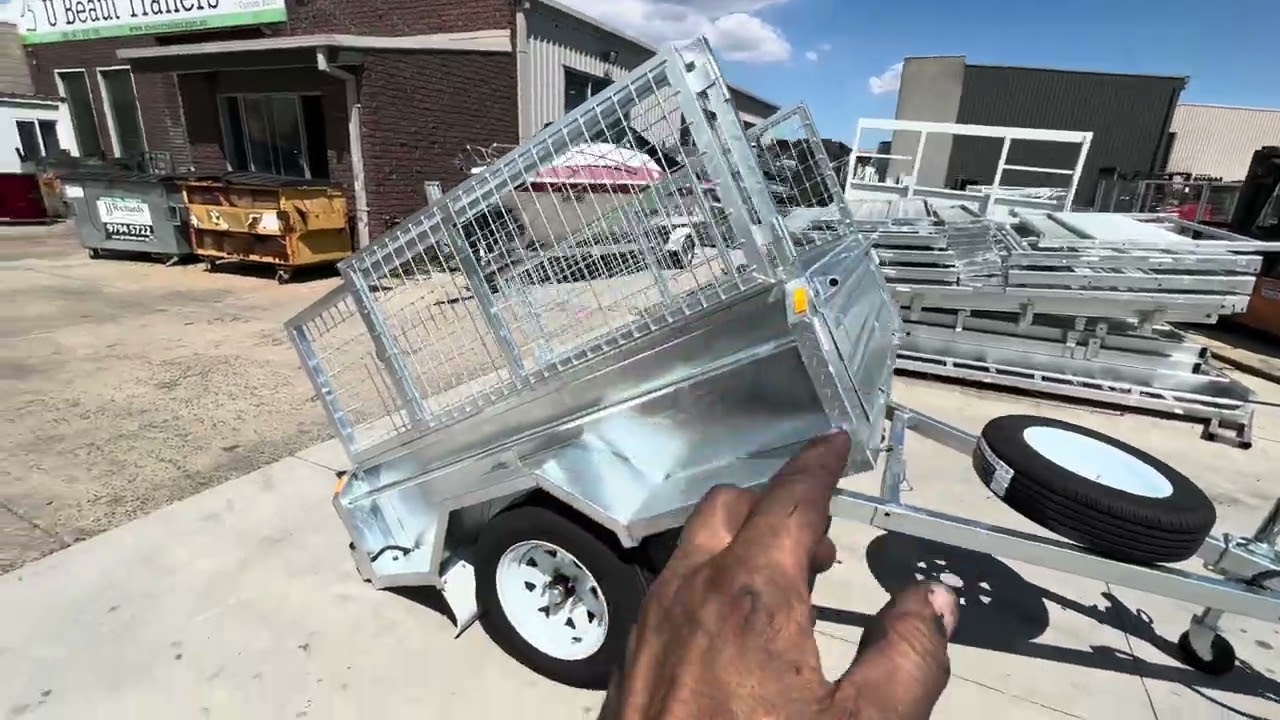 U Beaut Trailers 6x 4 single axle heavy duty galvanised trailer, check a plate, 400 mm sides
