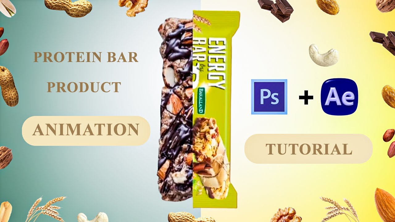 Product Ad Design: Chocolate Protein Bar | Photoshop & After Effects