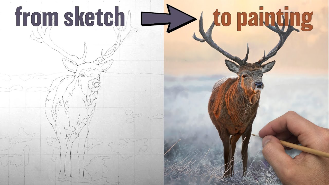 Painting a Stag in Oil| Time Lapse | Episode #185