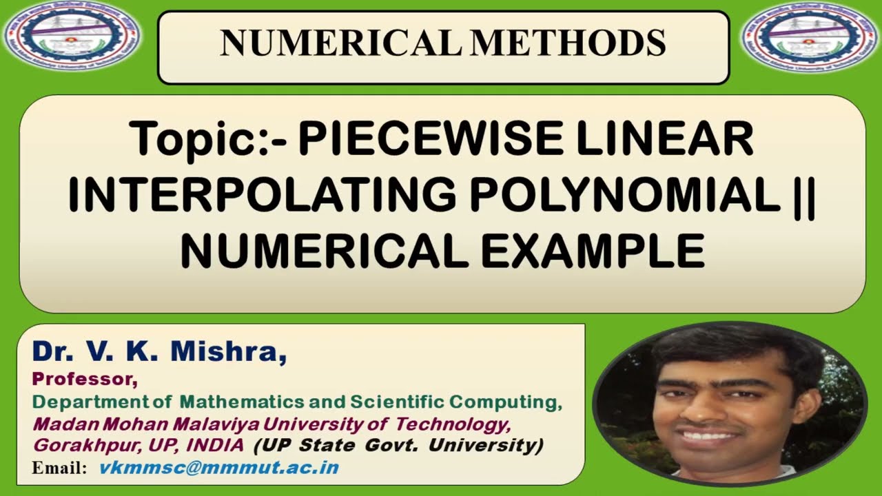 PIECEWISE LINEAR INTERPOLATING POLYNOMIAL || NUMERICAL EXAMPLE