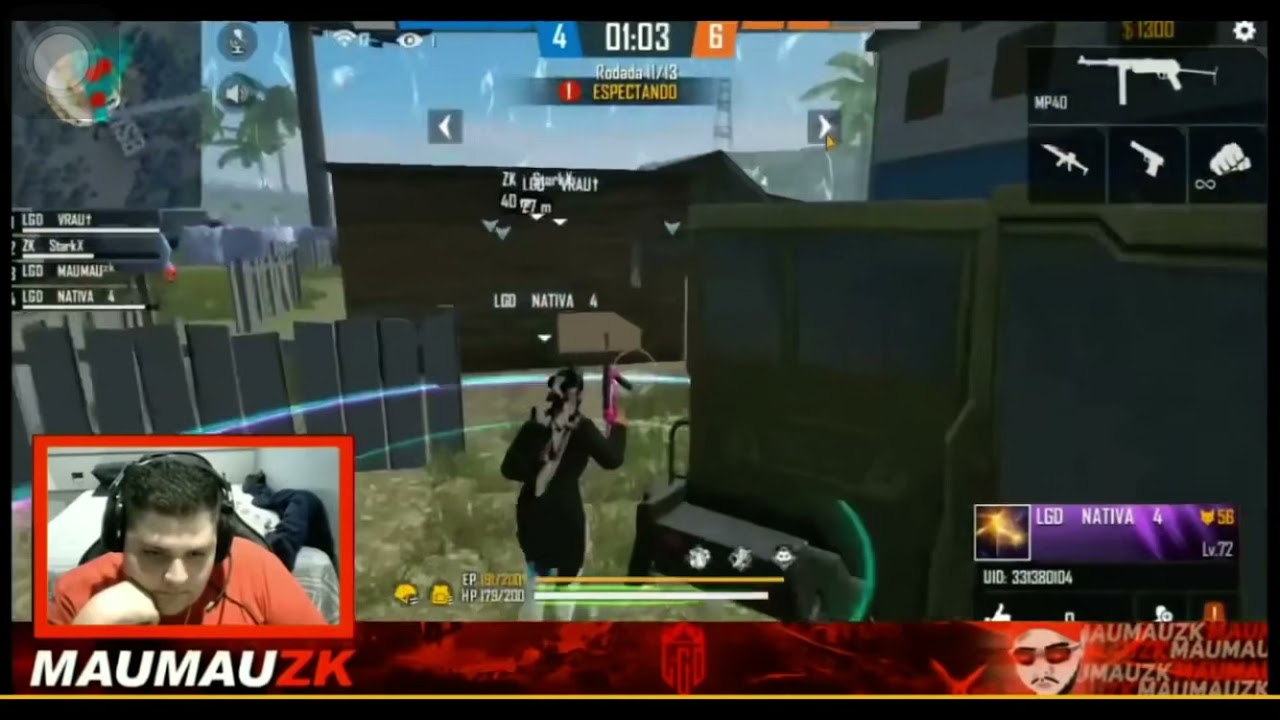 MAUMAU REAGINDO AO NATIVA LEVANDO OS 4 DO TIME DO LEVELUP NO 4V4 😂🙅🏻&zwj;♂️