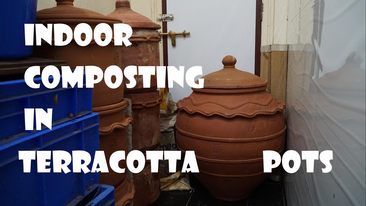Composting Indoors In Terracotta Pots | Beginner Composting | Make your own soil conditioner