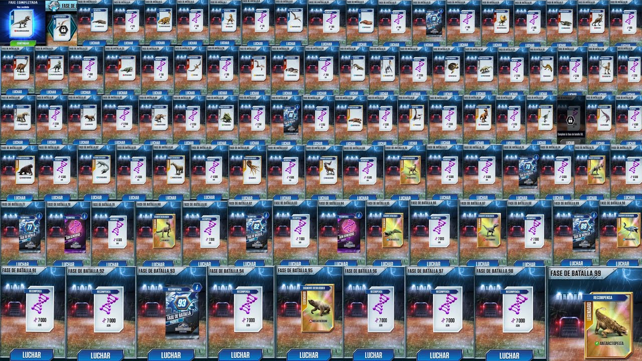 Battle Stage 1-99 (UPDATED) 🦖 Jurassic World The Game 2022