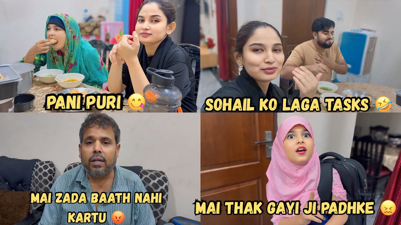 Sameera aur mummy khaye pani puri 😋|| Sohail ko laga taska pani puri Ka 🤮|| @sohailzaenvlogs 
