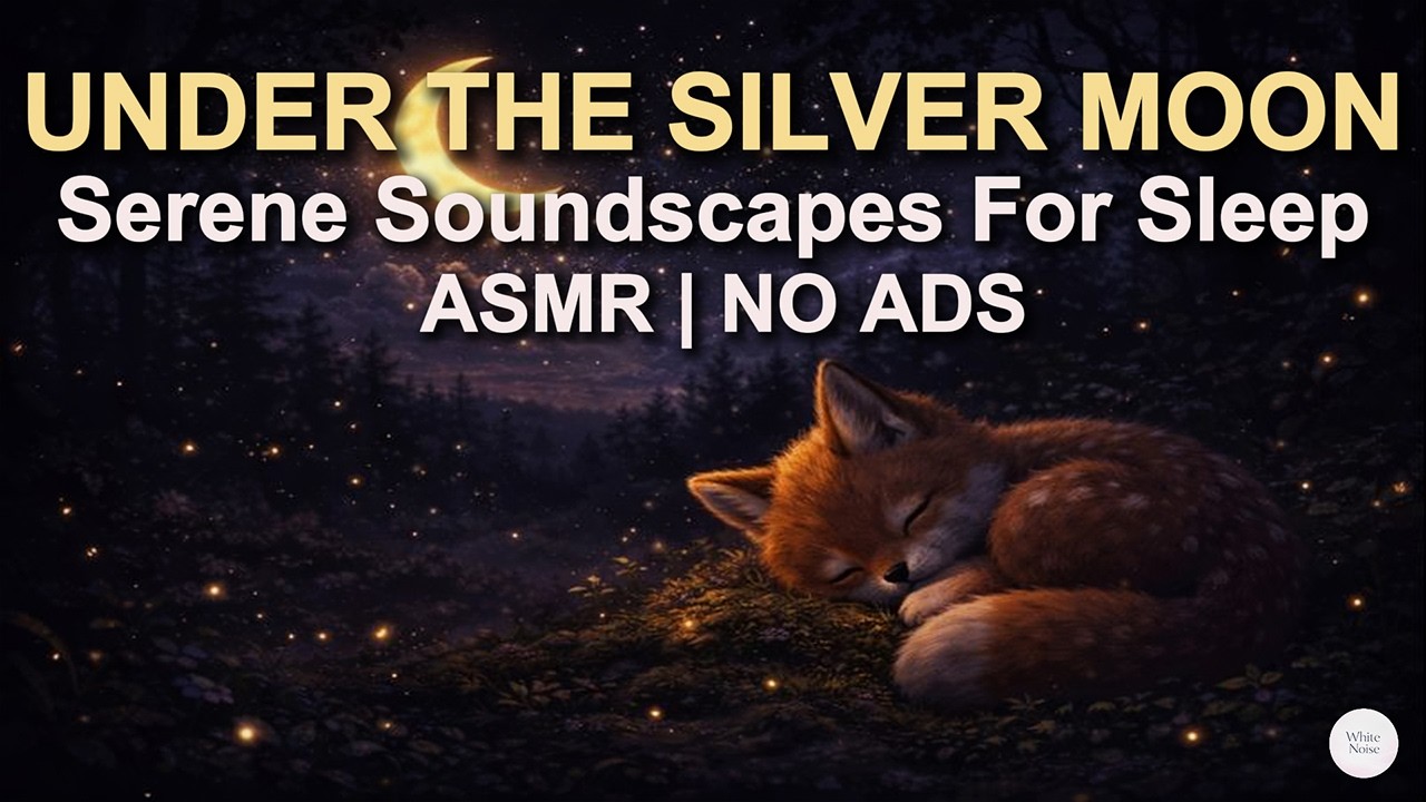 [White Noise] Under the Silver Moon Serene Soundscapes for Sleep ASMR No Ads