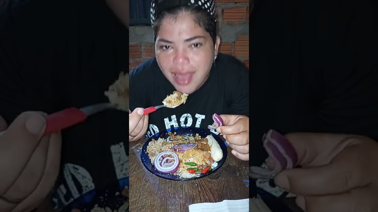 MUKBANG | CARNE COM OSSO COZIDA, PIMENTA MALAGUETA, ARROZ COM FEIJÃO, FARINHA, BANANA E LIMÃO | POLY