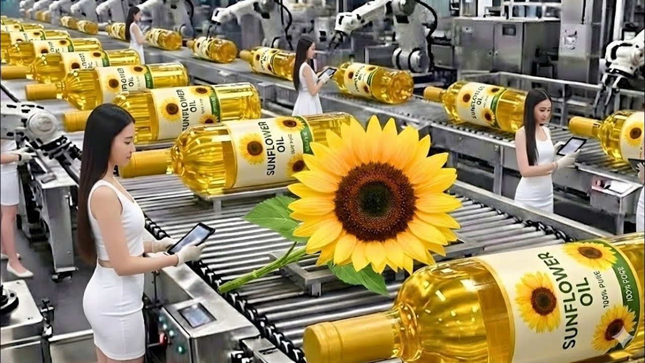 How Sunflower Oil Is Produced – Amazing Sunflower Oil Inside the Largest Factory in the World