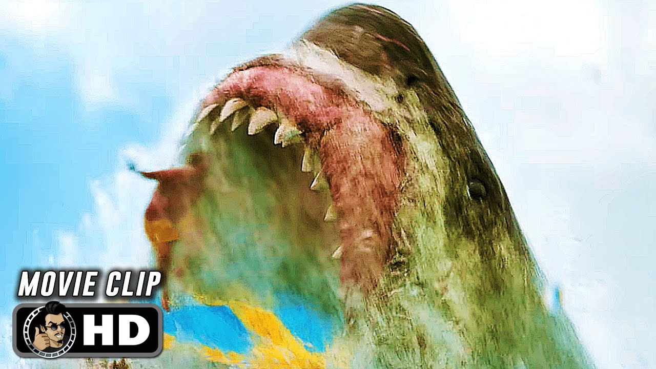 The Sharks Attack The Beach Scene | MEG 2 THE TRENCH (2023) Megalodon, Movie CLIP HD