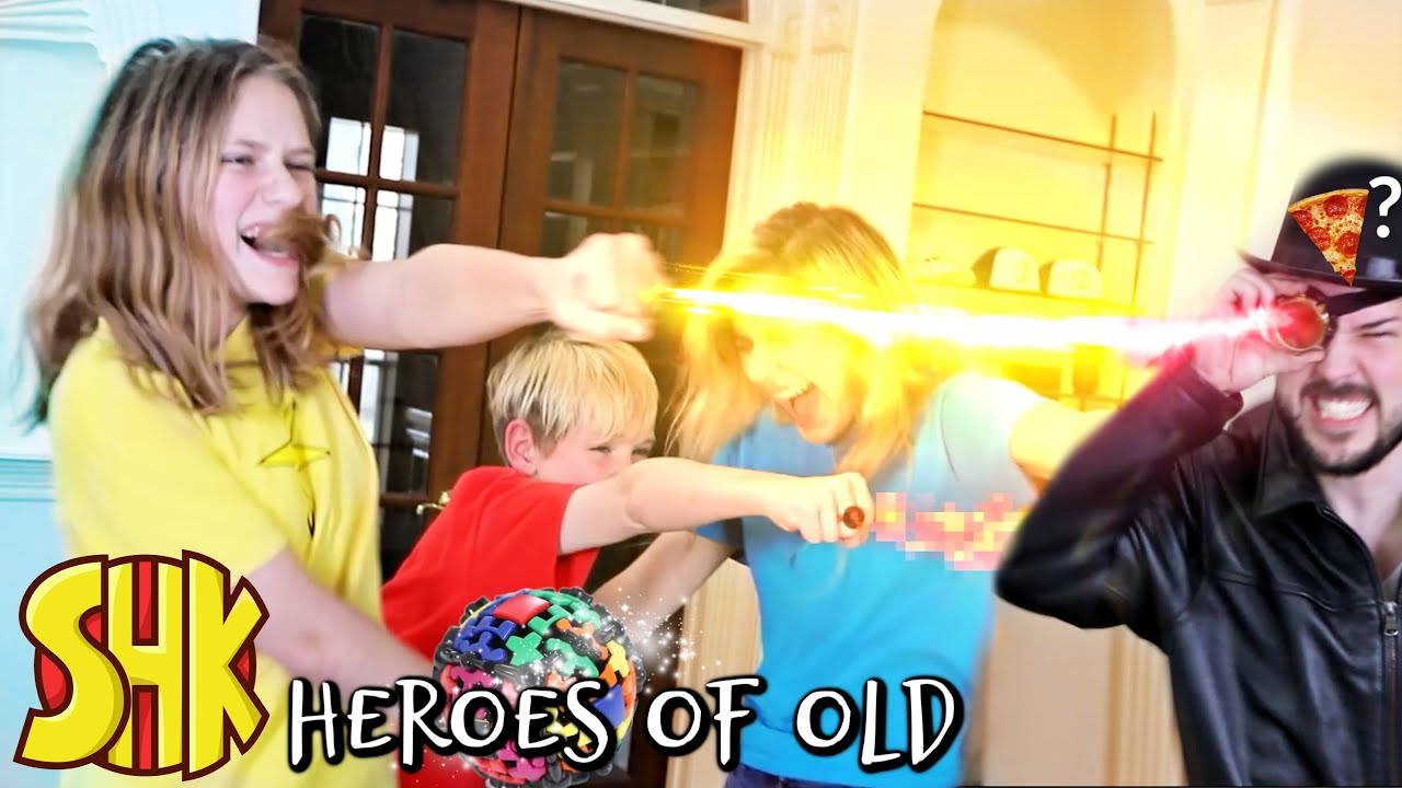 Superpower Pizza Man invades house for Mystery Ancient Artifact Heroes of Old Ep 2 | SuperHeroKids