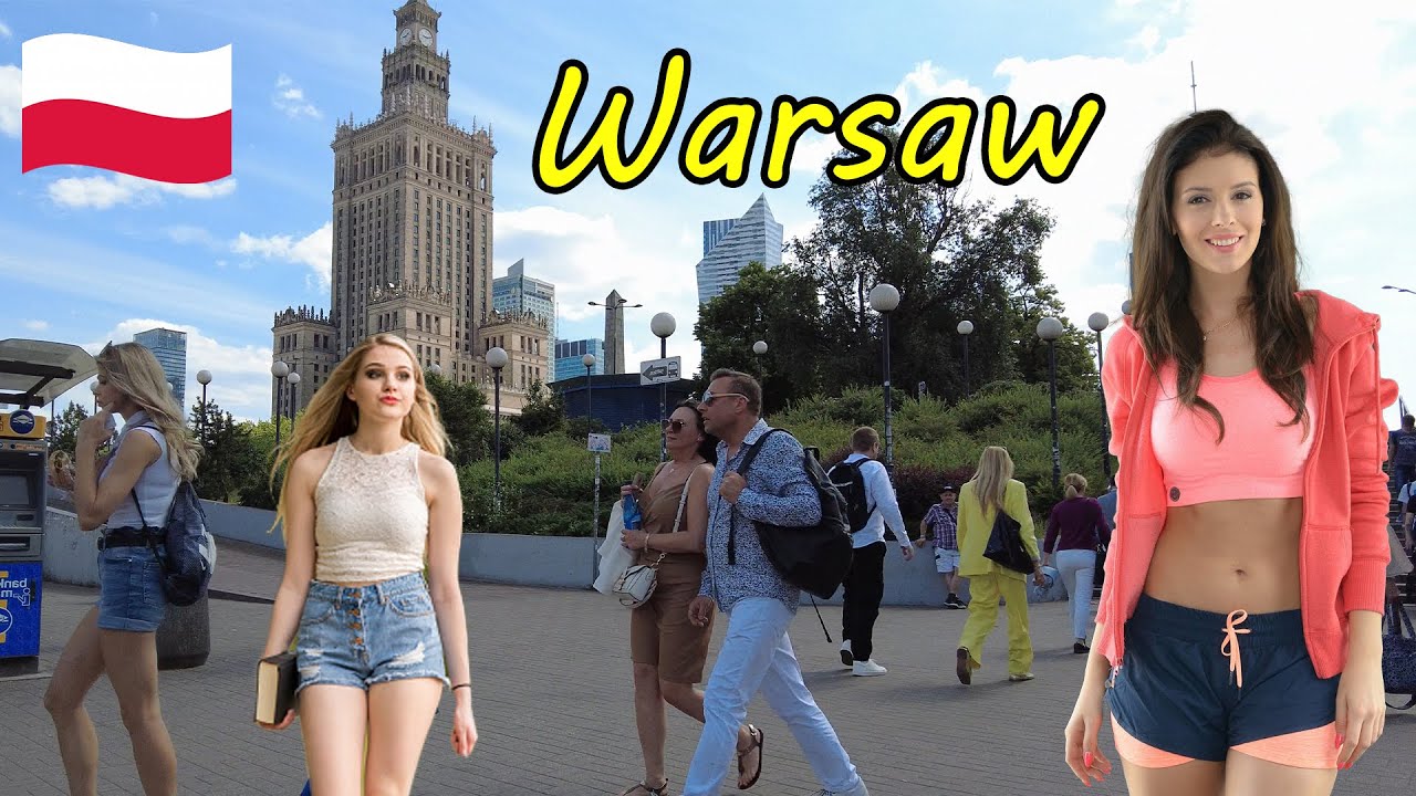 Walking around the Palace of Culture and Science area, Warsaw, Poland