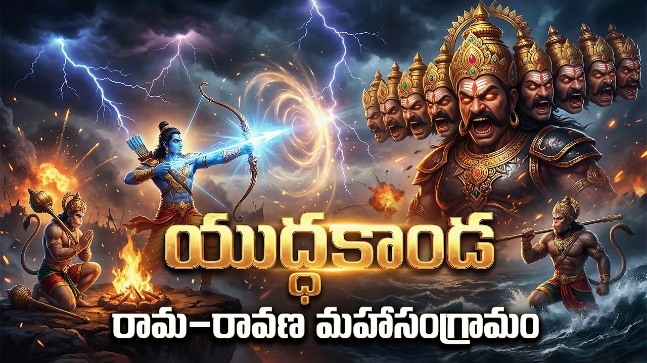 Ramayana Yuddha Kanda Full Story | Rama vs Ravana War | Telugu Ramayanam Complete Epic Battle