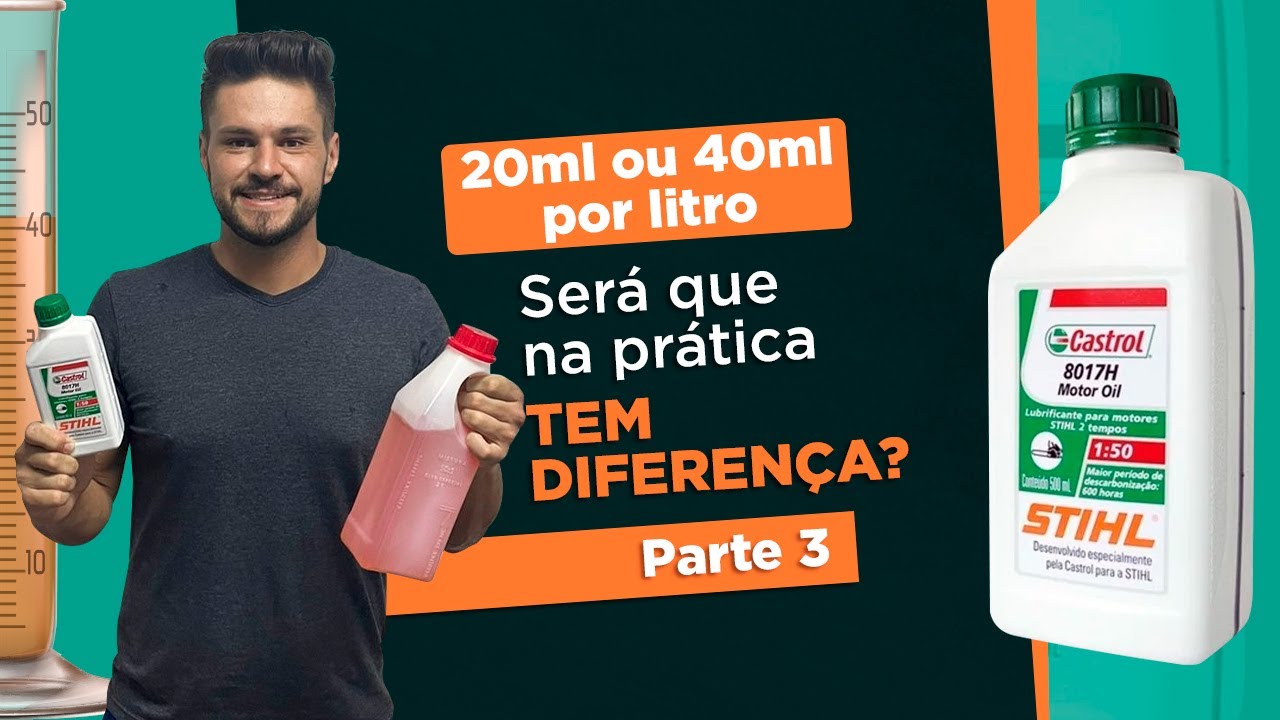 TESTE INÉDITO - o OLÉO STIHL é 20ml por Litro ou 40ml por Litro de gasolina? Parte 3