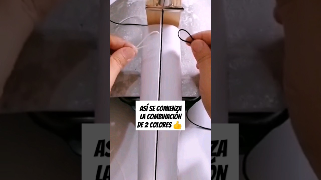 TUTORIAL 👆 Si quieres 2 Colores en tu misma Pulsera de hilo Tejida esta es la T&eacute;cnica #kr&aacute;sy
