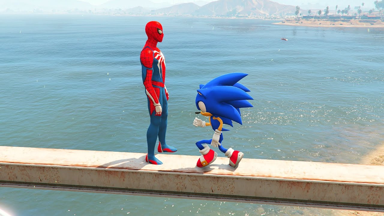 GTA 5 SPIDERMAN vs SONIC | Water Ragdolls Fails/Jumps ep.6 (Euphoria Physics Funny Moments)