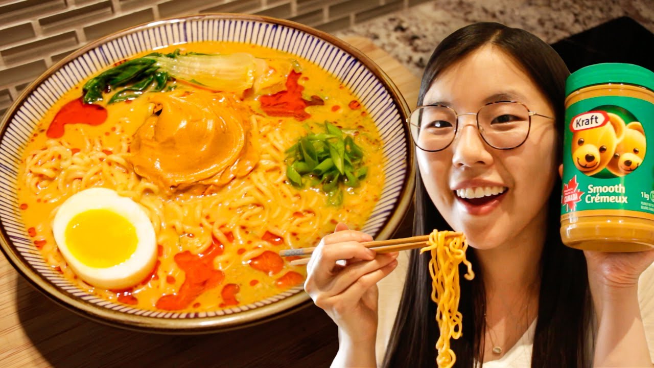 Рамен с арахисовым маслом 🥜🍜 (вирусный ЛАЙФХАК от TikTok для быстрого приготовления рамена)