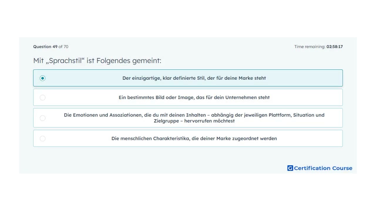 Mit „Sprachstil“ ist Folgendes gemeint: