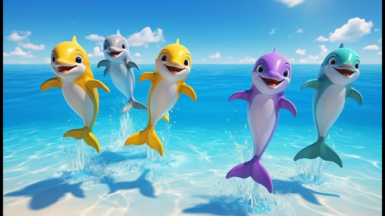 Fünf kleine Delfinbabys – Platsch, platsch, platsch | Meereslied & Zählen lernen