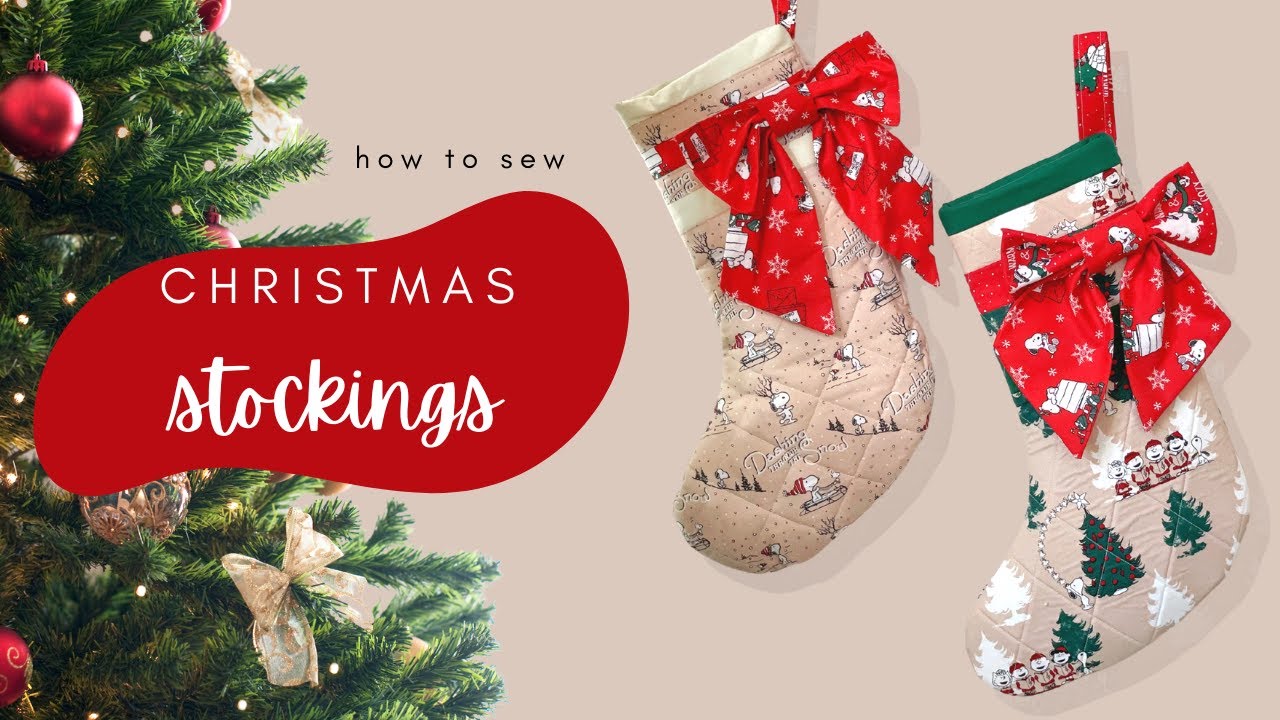 Sewing a Christmas Stocking with Lining and Bow - Snoopy Christmas Fun Sewing Tutorial