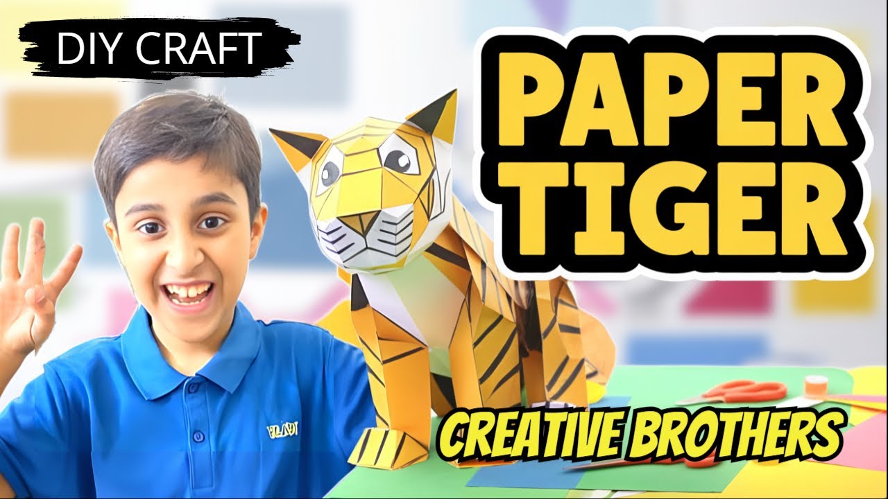 Make a ROARING Paper Tiger - Creative Brothers #tiger #creativebrothers #youtube #viralvideo #art