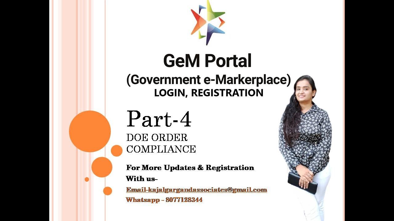 Seller Registration on GEM Portal - DOE Order Compliance - Part 4