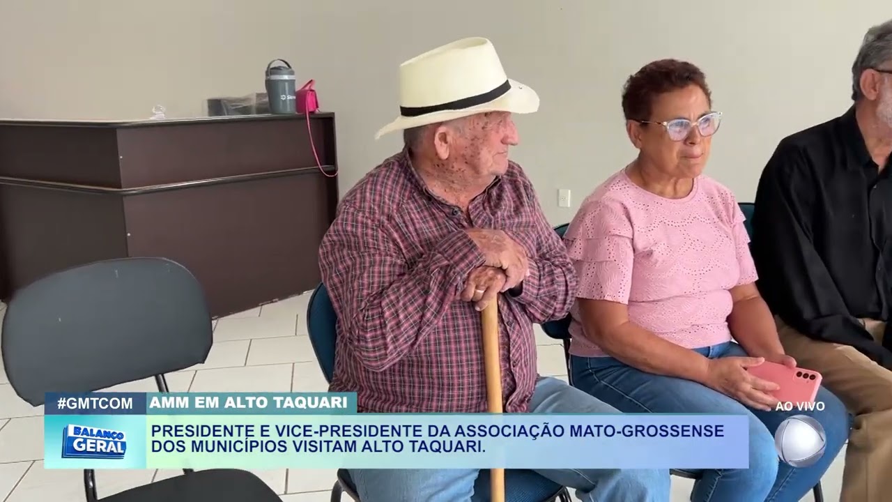 PRESIDENTE E VICE-PRESIDENTE DA ASSOCIAÇÃO MATO-GROSSENSE DOS MUNICÍPIOS VISITAM ALTO TAQUARI.