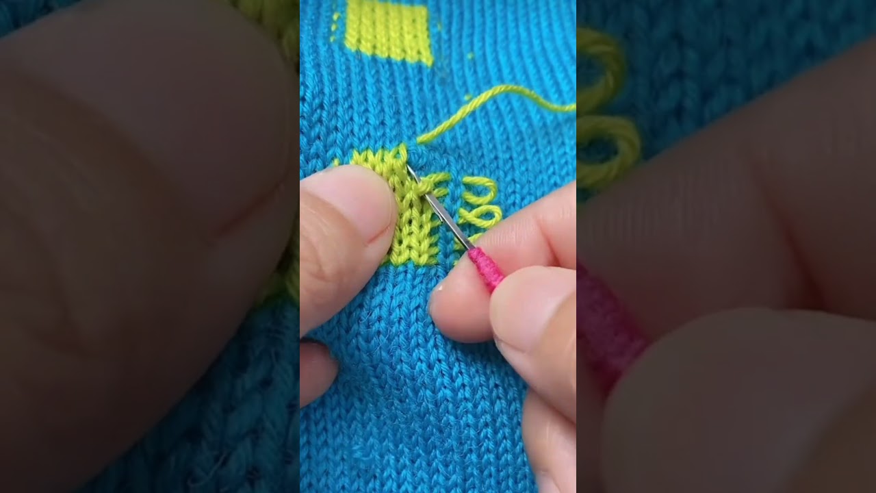 Satisfying Duplicate Stitch Knit Repair Skill