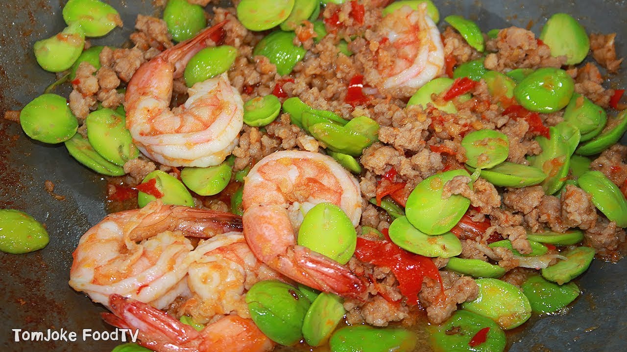 วิธีทำสะตอผัดกุ้ง สูตรง่ายๆแซ่บมากในแบบนายต้มโจ๊ก Bitter Bean with Shrimp