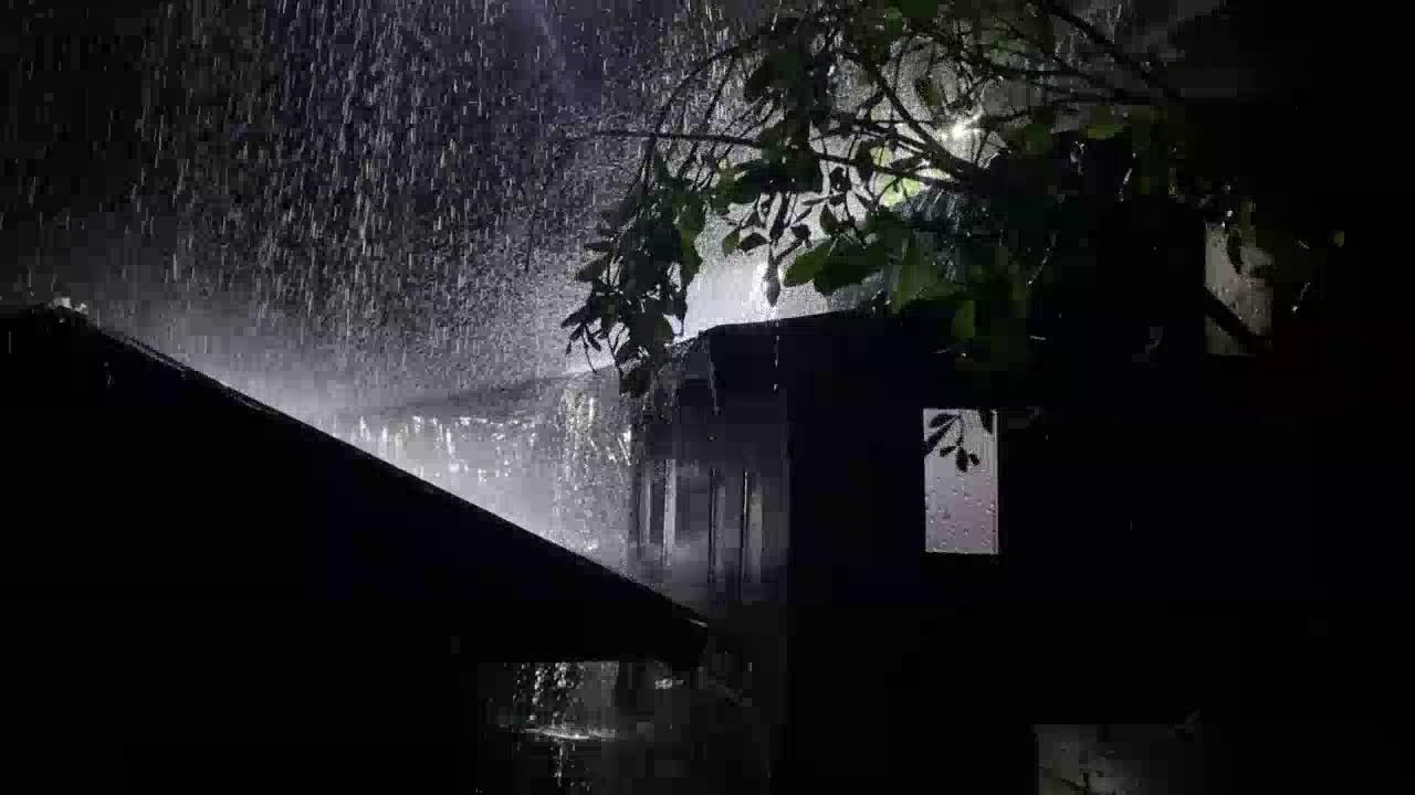 Relaxing Night Rain Sounds 🌙 Tin Roof Ambience