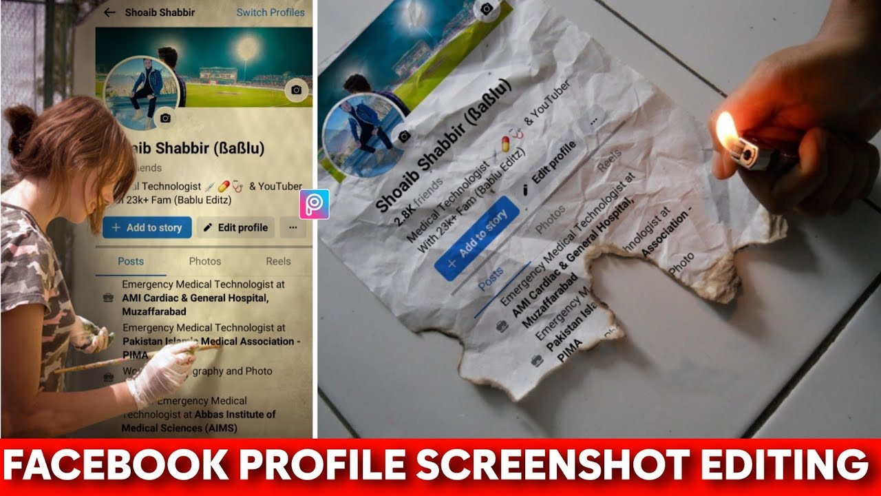 Facebook Profile Screenshot Editing || PicsArt Facebook Profile Photo Editing Tutorial