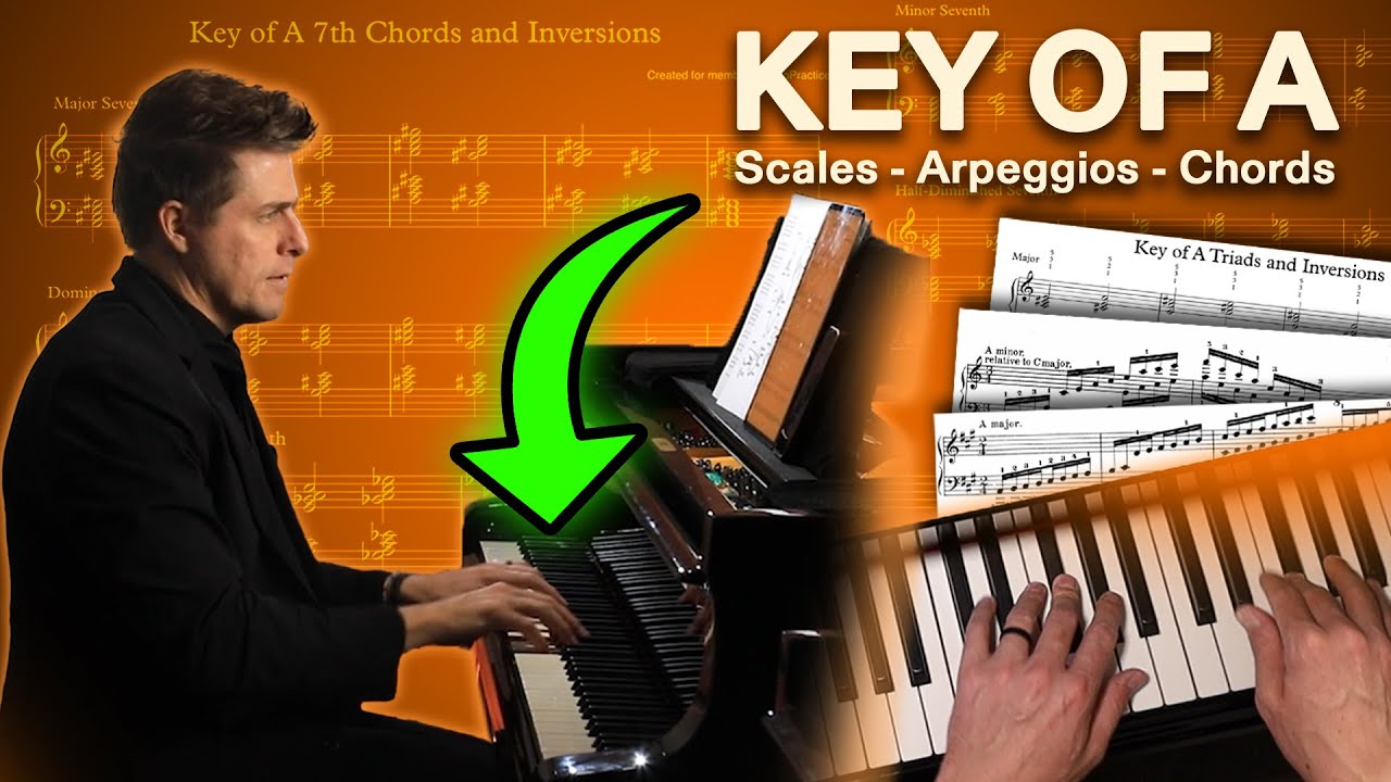 Key of A - Scales, Arpeggios, Triads, & 7th Chords