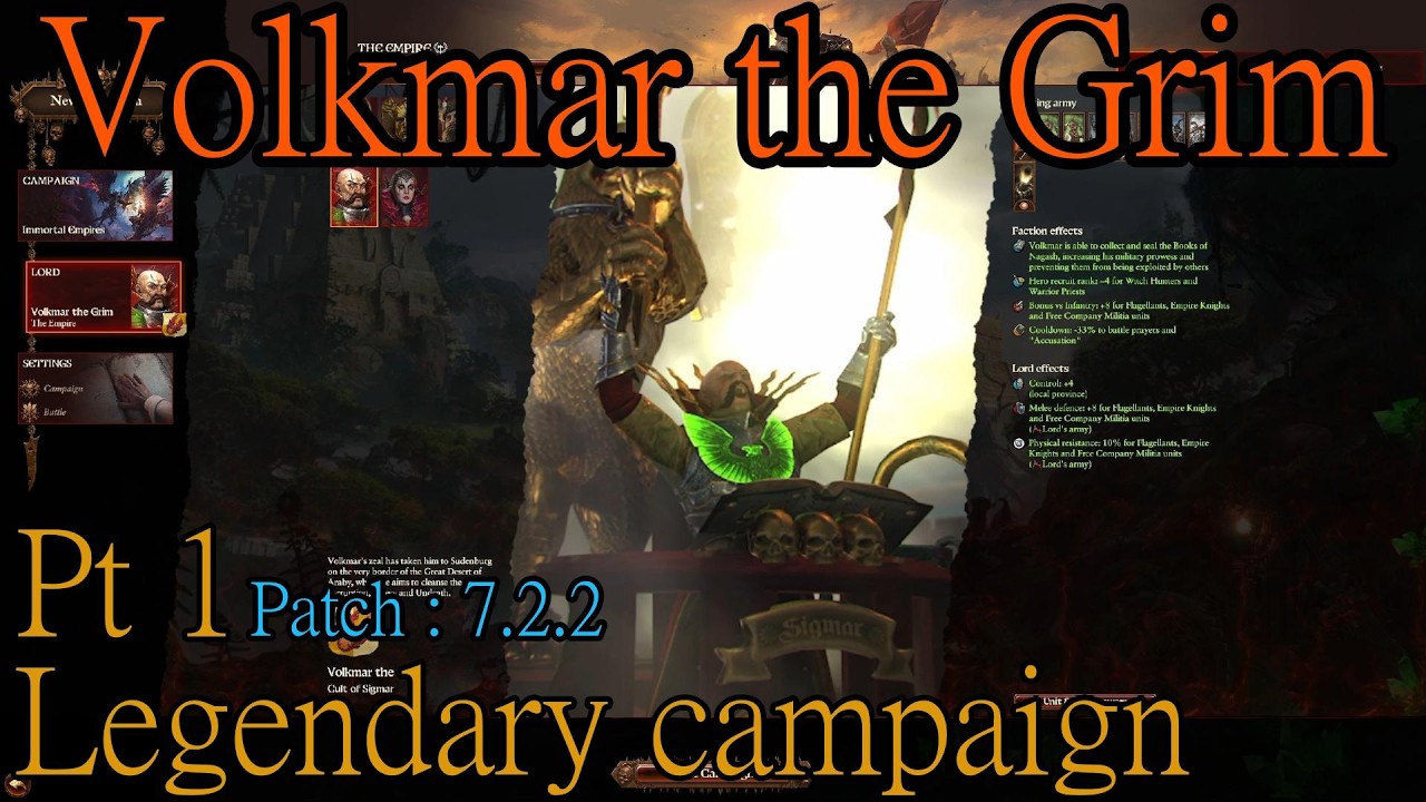 【 TW-WH3 | pt1】Volkmar the Grim legendary campaign (patch 7.2.2)