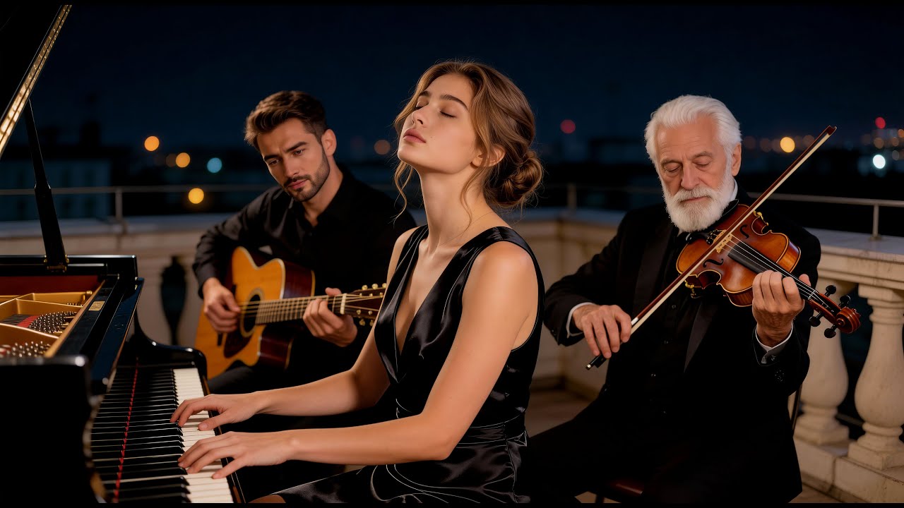 Romantic Night Whispers — Emotional Piano, Violin & Guitar Music for Stress Relief & Deep Sleep