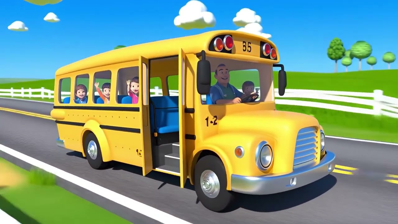 The Wheels on the Bus Go Round and Round | Fun Kids Song & Nursery Rhyme#shorts#viral#wheelonthebus